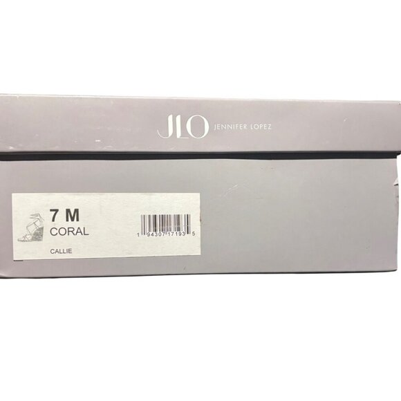 Jennifer Lopez Callie Coral Strappy Espadrille Wedge Sandals Size 7M - Picture 7 of 7